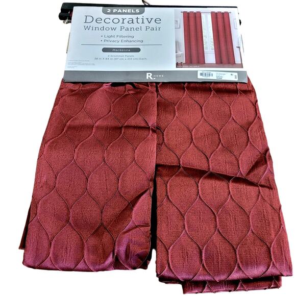 Regal Home Mackenna Jacquard Light-Filtering Grommet Set/2 Curtain Panels 38x84 - Picture 3 of 5